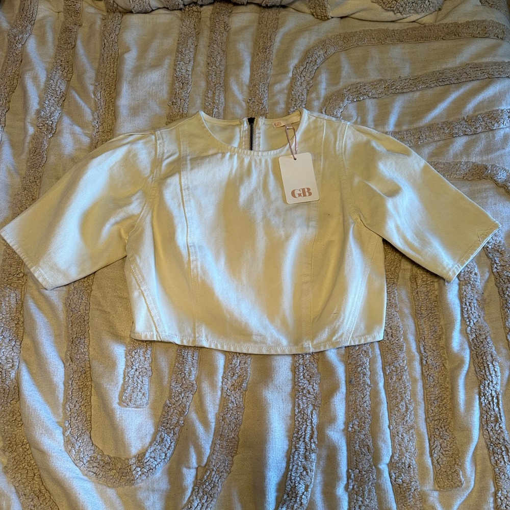 Gianni Bini White Denim Top